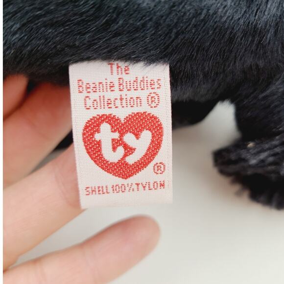 Ty Beanie Buddies Gigi Black Poodle Puppy Dog Stuffed Animal 2003 Red Bows 10” - Picture 7 of 8